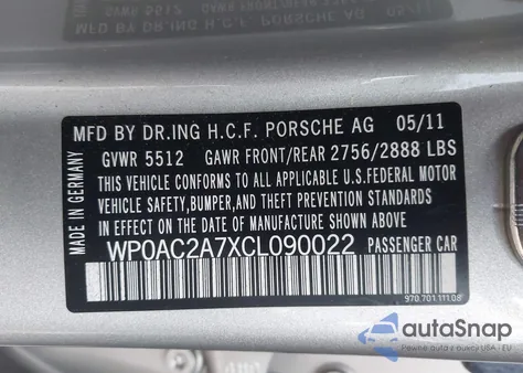 2012 Porsche Panamera Turbo S z USA, uszkodzony, nr VIN WP0AC2A7XCL090022